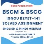 IGNOU BZYET–141 Solved Assignment