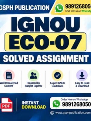 IGNOU ECO-07 Solved Assignment
