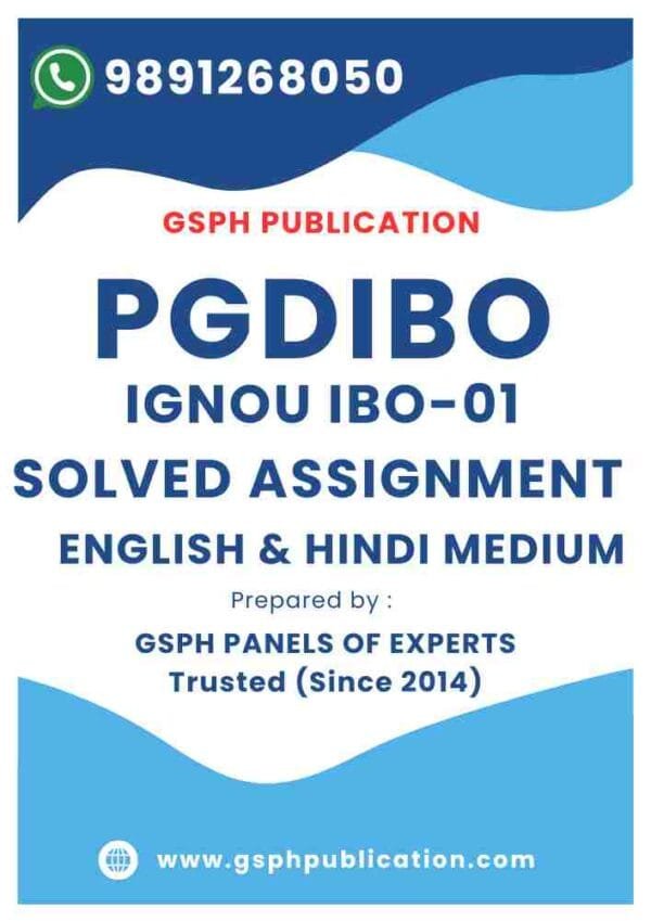 IGNOU IBO-01 Solved Assignment
