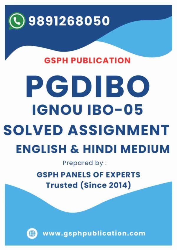 IGNOU IBO-05 Solved Assignment