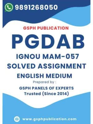 IGNOU MAM-057 Solved Assignment