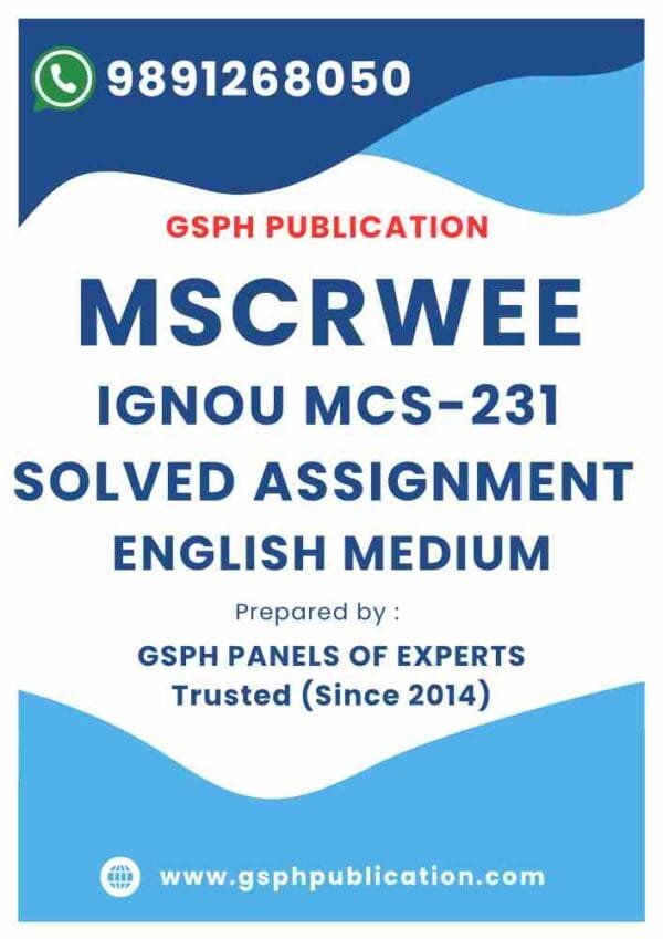 IGNOU MCS-231 Solved Assignment