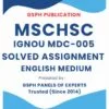 IGNOU MDC-005 Solved Assignment
