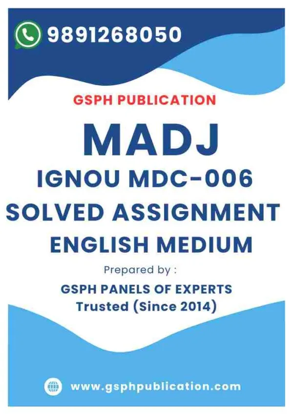 IGNOU MDC-006 Solved Assignment