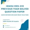 IGNOU MES-013 Previous Year Solved Question Paper