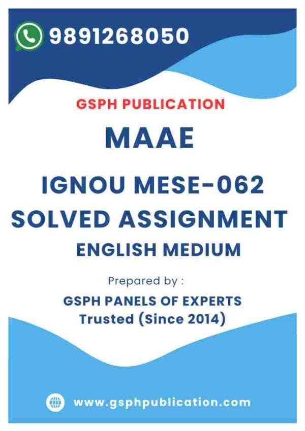 IGNOU MESE-062 Solved Assignment