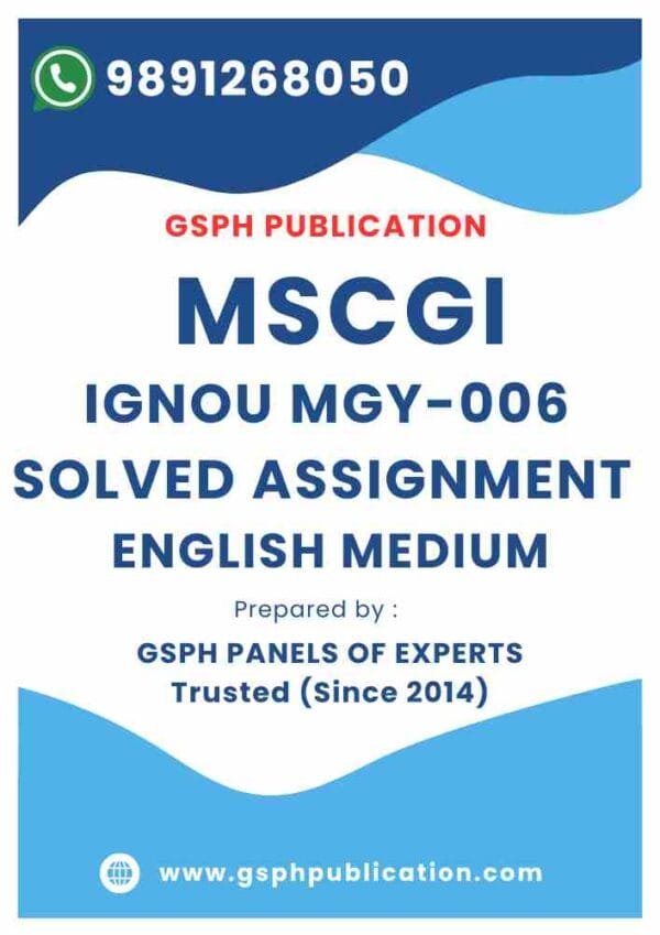 IGNOU MGY-006 Solved Assignment