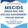 IGNOU MIS-026 Solved Assignment