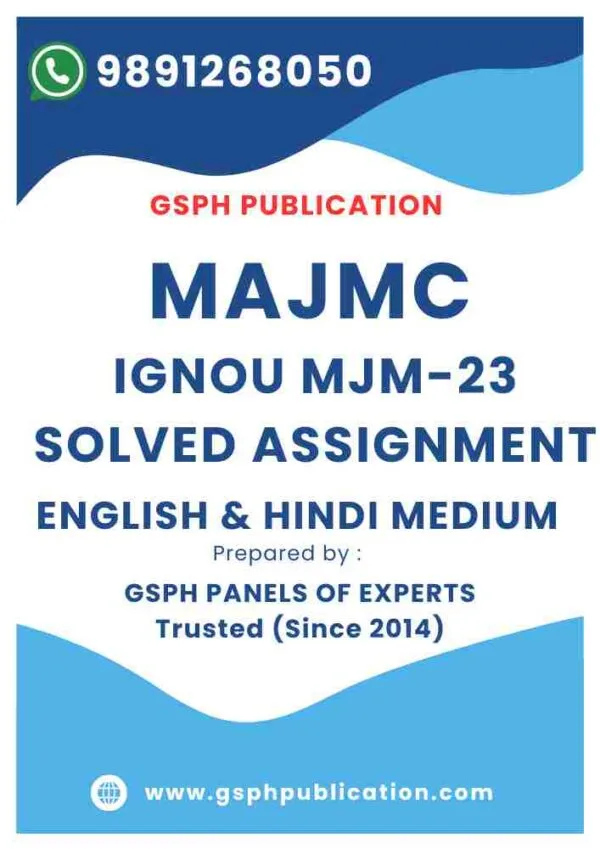 IGNOU MJM-23 Solved Assignment