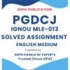 IGNOU MLE-013 Solved Assignment