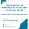 IGNOU MMPC-02 Previous Year Solved Question Paper