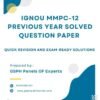IGNOU MMPC-12 Previous Year Solved Question Paper