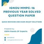 IGNOU MMPC-16 Previous Year Solved Question Paper