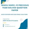 IGNOU MMPC-19 Previous Year Solved Question Paper