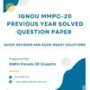 IGNOU MMPC-20 Previous Year Solved Question Paper