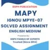 IGNOU MPYE-07 Solved Assignment