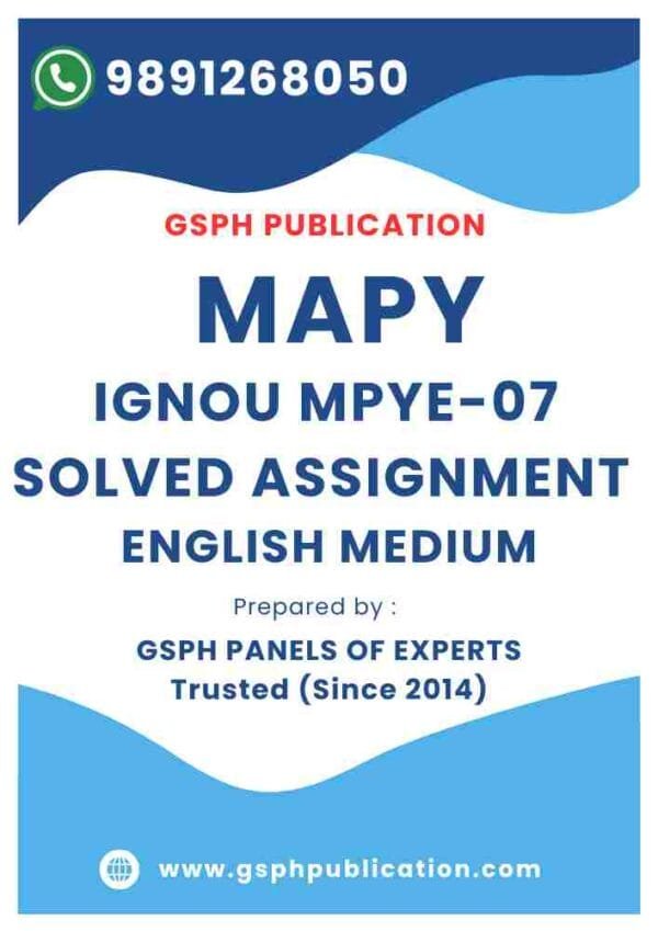 IGNOU MPYE-07 Solved Assignment