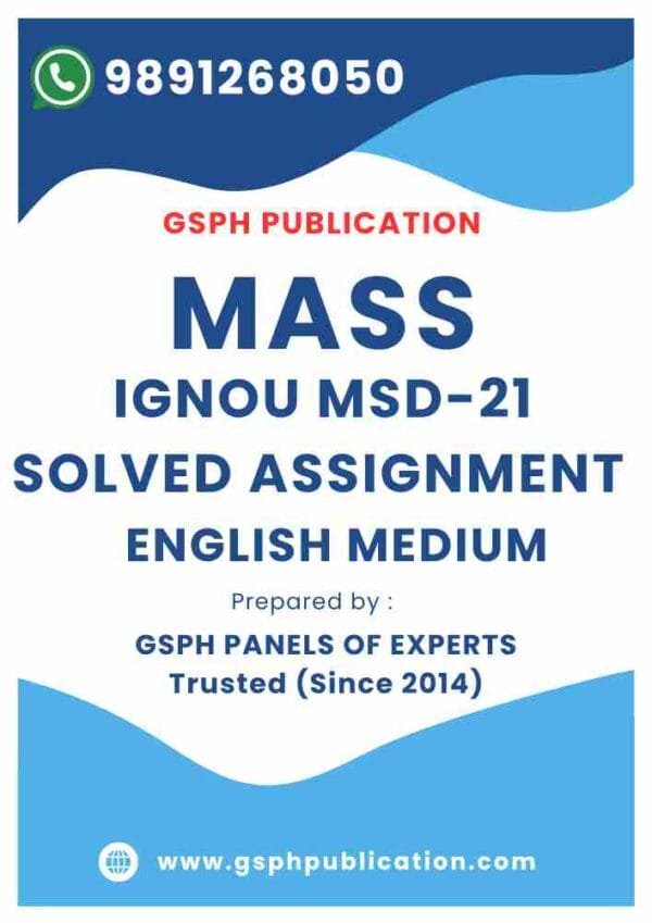 IGNOU MSD-21 Solved Assignment