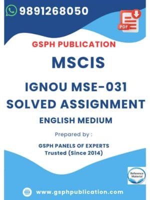 IGNOU MSE-031 Solved Assignment