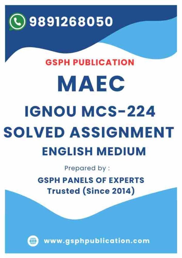 IGNOU MCS-224 Solved Assignment