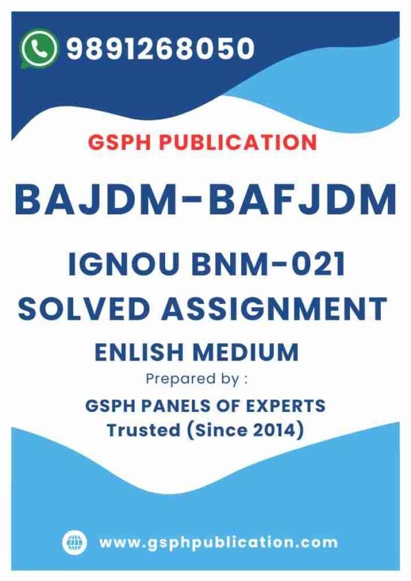 IGNOU BNM-021 Solved Assignment