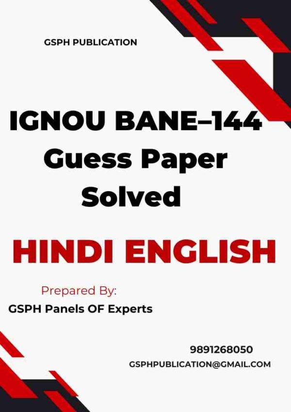 IGNOU BANE–144 Guess Paper Solved