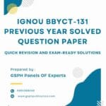 IGNOU BBYCT-131 Previous Year Solved Question Paper