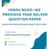IGNOU BCOC-183 Previous Year Solved Question Paper