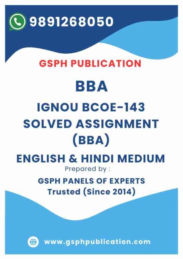 IGNOU BCOE-143 Solved Assignment (BBA)