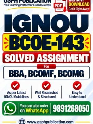 IGNOU BCOE-143 Solved Assignment