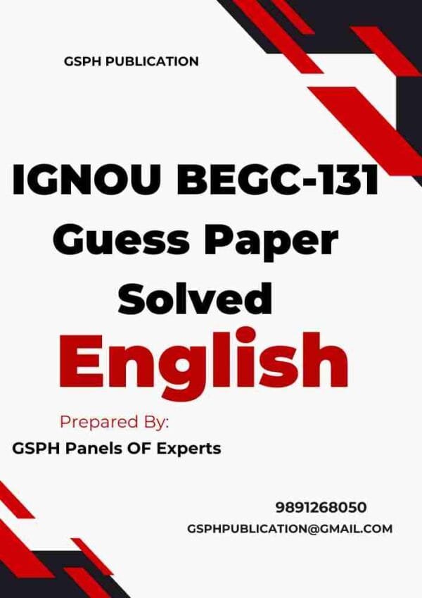 IGNOU BEGC-131 Guess Paper Solved