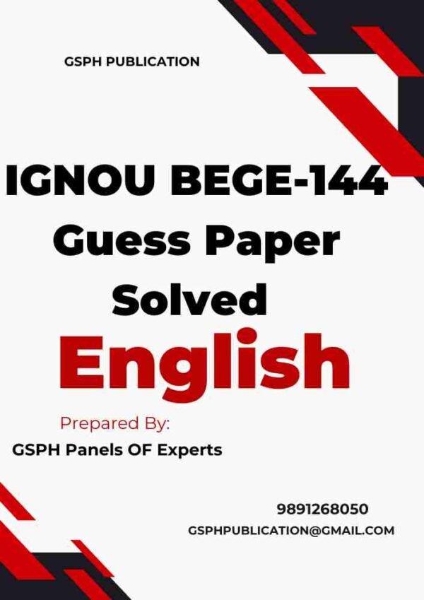 IGNOU BEGE-144 Guess Paper Solved