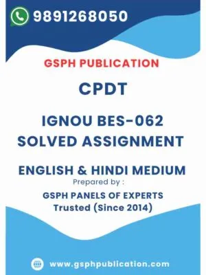 IGNOU BES-062 Solved Assignment
