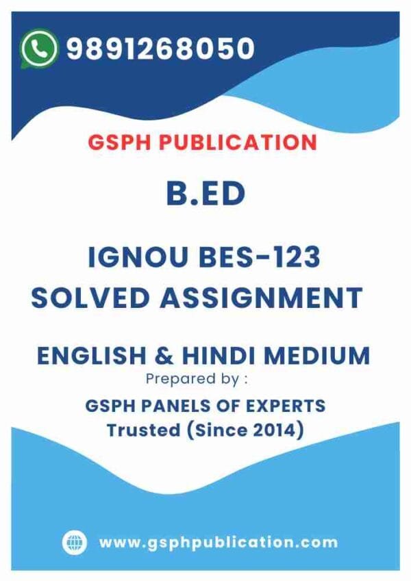 IGNOU BES-123 Solved Assignment