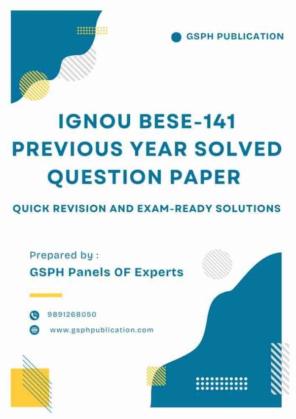 IGNOU BESE-141 Previous Year Solved Question Paper