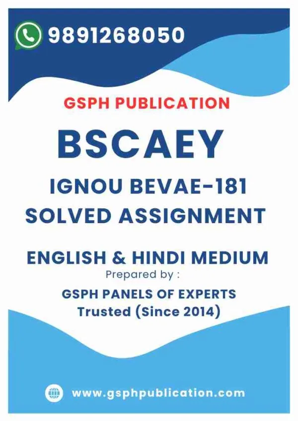 IGNOU BEVAE-181 Solved Assignment