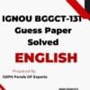 IGNOU BGGCT-131 Guess Paper Solved