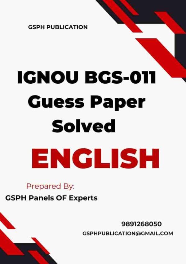 IGNOU BGS-011 Guess Paper Solved