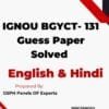 IGNOU BGYCT- 131 Guess Paper Solved
