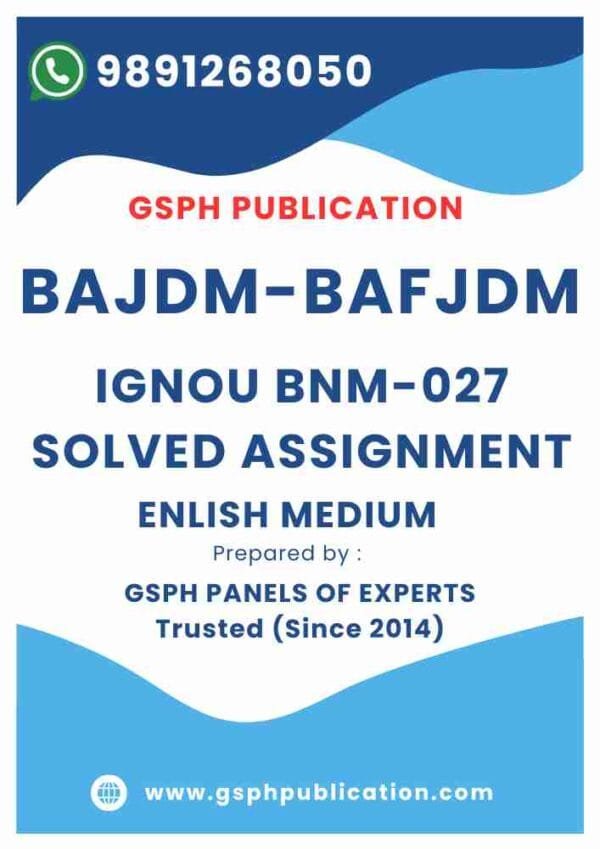 IGNOU BNM-027 Solved Assignment