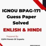 IGNOU BPAG-171 Guess Paper Solved