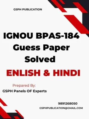 IGNOU BPAS-184 Guess Paper Solved