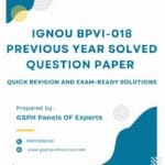 IGNOU BPVI-018 Previous Year Solved Question Paper