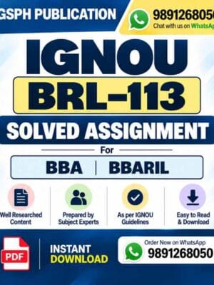 IGNOU BRL–113 Solved Assignment