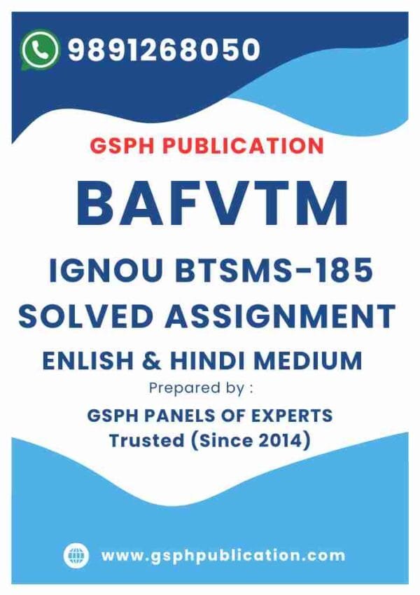 IGNOU BTSMS-185 Solved Assignment