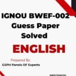 IGNOU BWEF-002 Guess Paper Solved