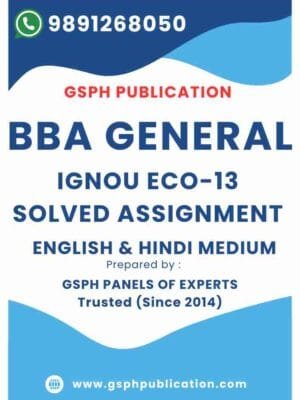 IGNOU ECO-13 Solved Assignment (BBA)