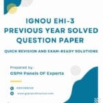 IGNOU EHI-3 Previous Year Solved Question Paper