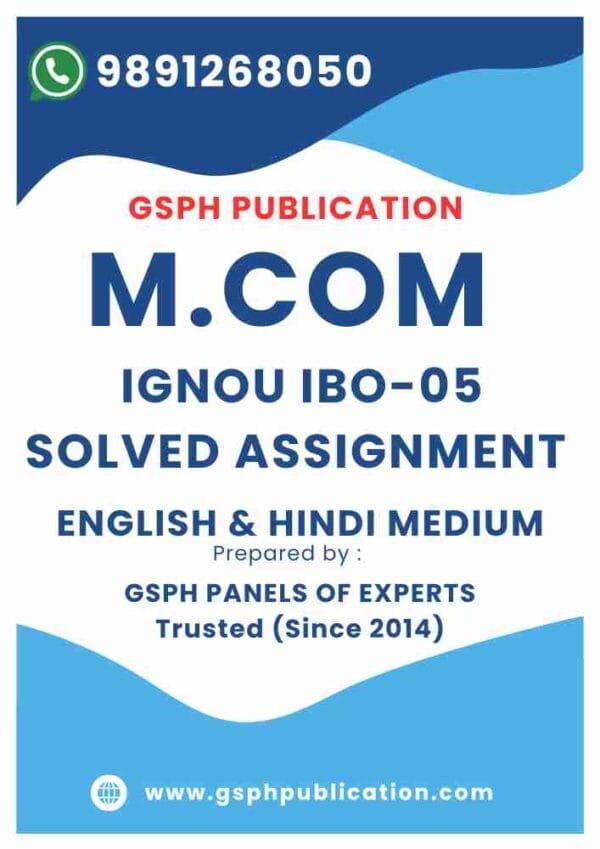 IGNOU IBO-05 Solved Assignment 