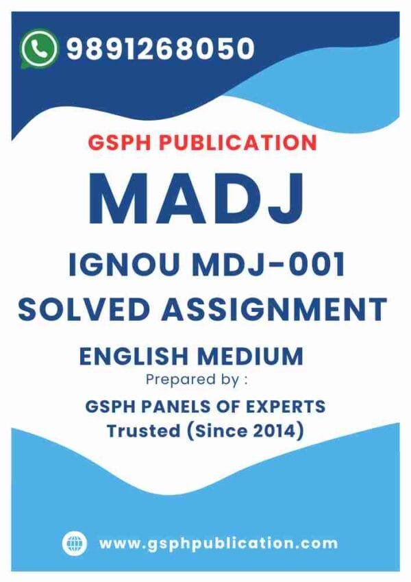 IGNOU MDJ-001 Solved Assignment